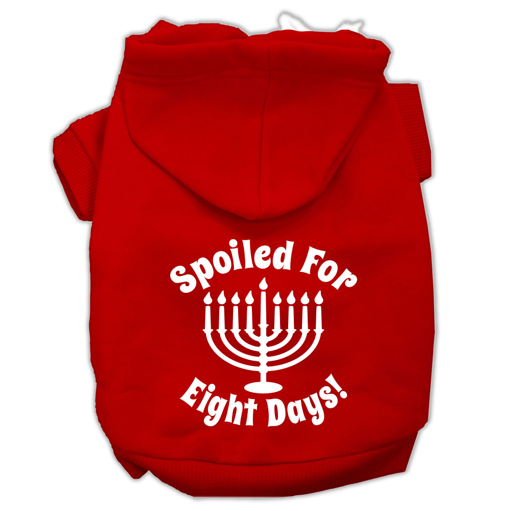 Spoiled for 8 Days Screenprint Dog Pet Hoodies Red Size Lg