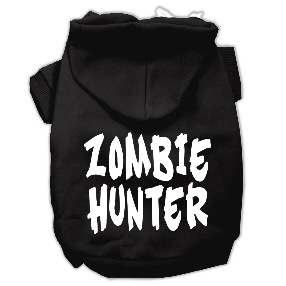 Zombie Hunter Screen Print Pet Hoodies Black Size XL