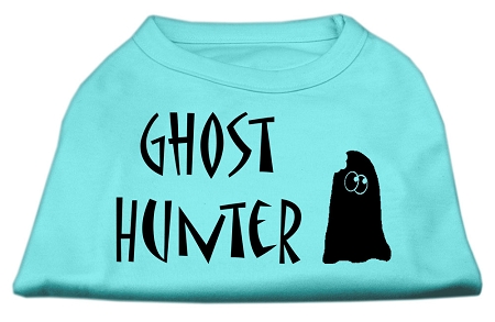 Ghost Hunter Screen Print Shirt Aqua with Black Lettering XXXL