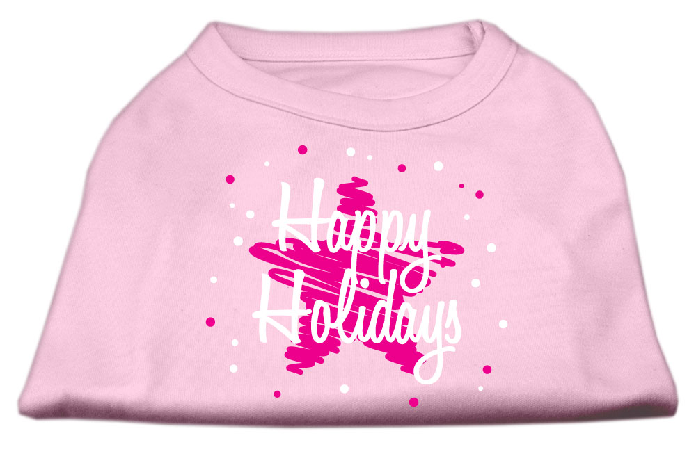 Scribble Happy Holidays Screenprint Shirts Light Pink XXL