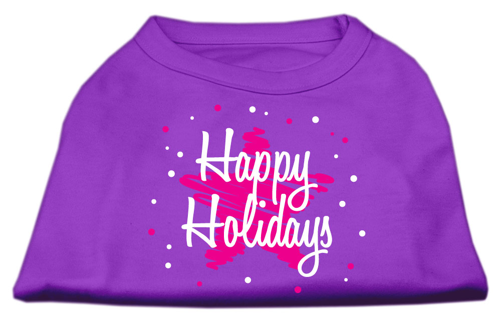 Scribble Happy Holidays Screenprint Shirts Purple XS