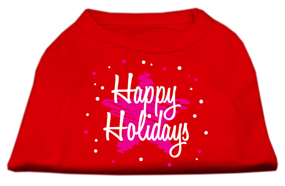 Scribble Happy Holidays Screenprint Shirts Red XXXL