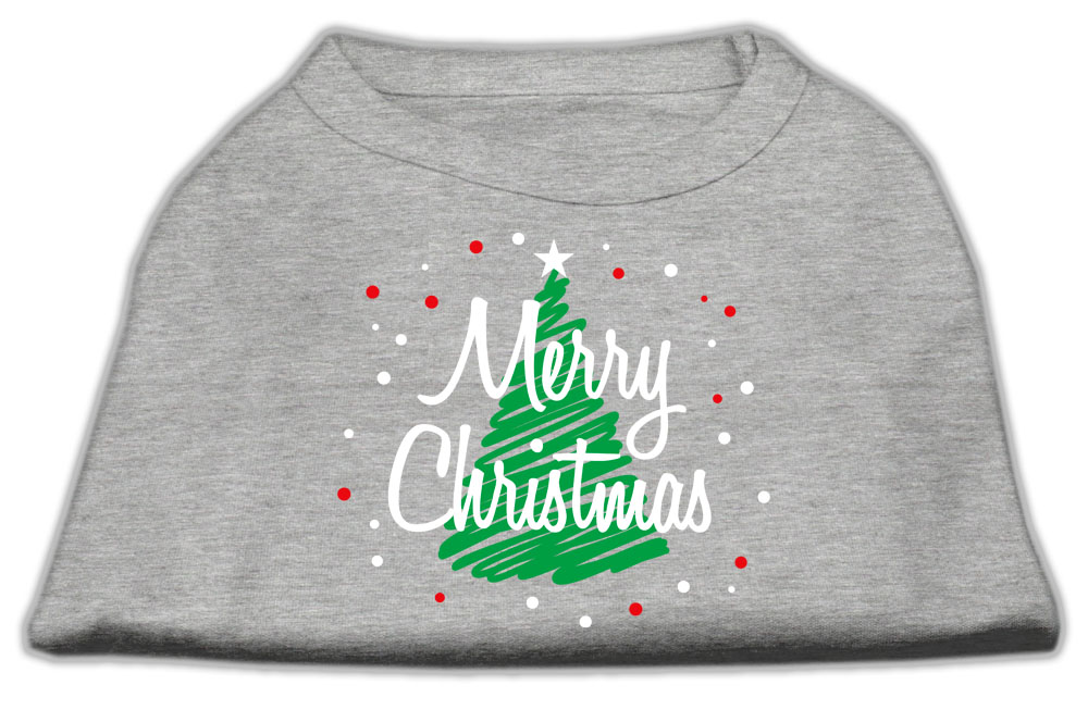 Scribbled Merry Christmas Screenprint Shirts Grey XS