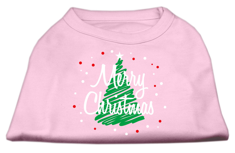 Scribbled Merry Christmas Screenprint Shirts Light Pink L