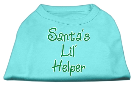 Santa's Lil' Helper Screen Print Shirt Aqua Sm