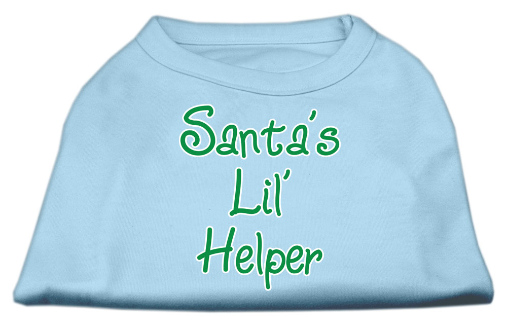 Santa's Lil' Helper Screen Print Shirt Baby Blue XS