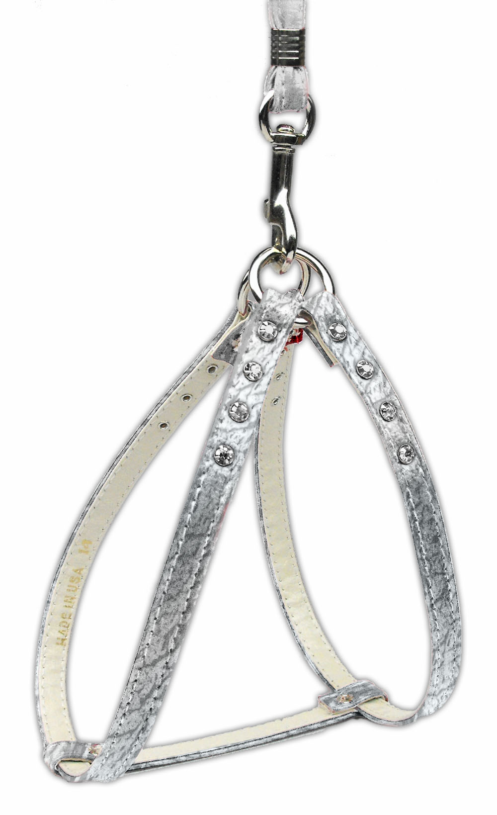 Step-In Harness Silver w/ Clear Stones 18