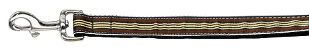Preppy Stripes Nylon Ribbon Collars Brown/Khaki 1 wide 4ft Lsh