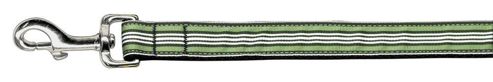Preppy Stripes Nylon Ribbon Collars Green/White 1 wide 4ft Lsh