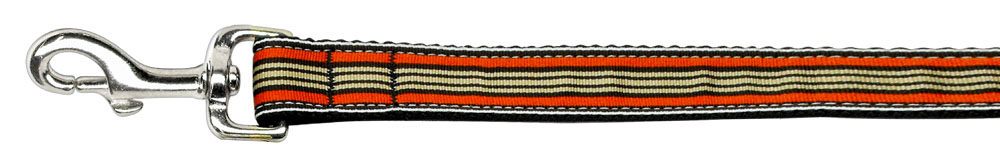 Preppy Stripes Nylon Ribbon Collars Orange/Khaki 1 wide 4ft Lsh