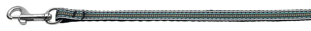 Preppy Stripes Nylon Ribbon Collars Light Blue/Khaki 3/8 wide 4Ft Lsh
