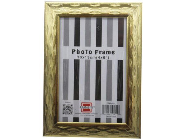 Case of 20 - 4x6 Photo Frame Assorted Gold and Silver Wavy Design