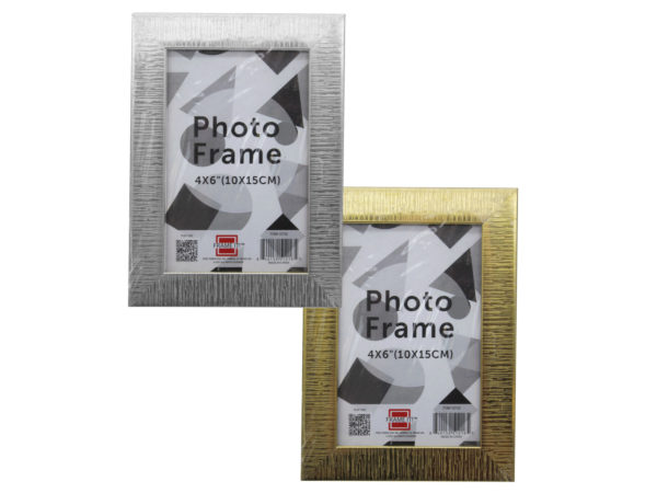 Case of 20 - 4x6 Photo Frame Assorted Gold and Silver Lined Design
