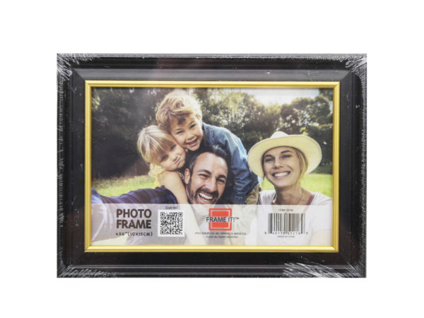Case of 20 - 4x6 Photo Frame Assorted Black with Gold and Silver Lining