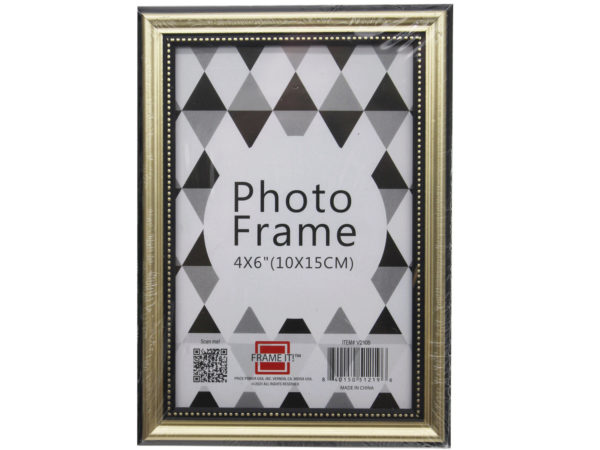 Case of 20 - 4x6 Photo Frame Assorted Gold and Silver Terraced Design