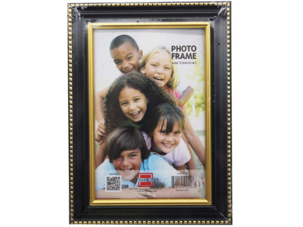 Case of 20 - 4x6 Photo Frame Assorted Black with Gold and Silver Dotted Lining