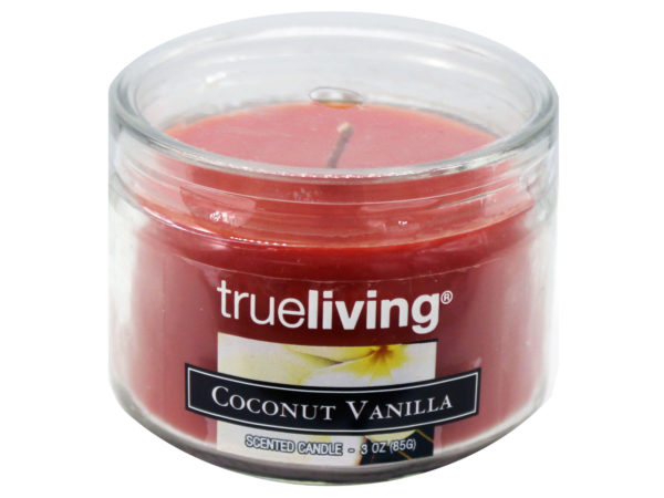 Case of 14 - True Living 3OZ Coconut Vanilla Scented Candle