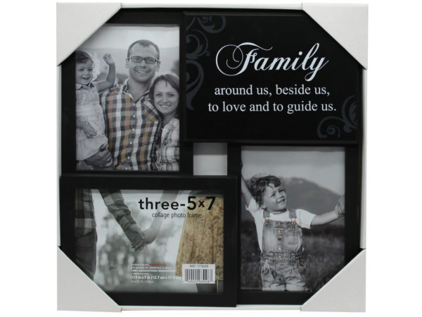 Case of 4 - three frame collage 5" x 7" photo frame