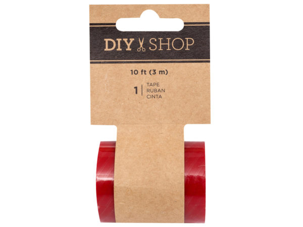 Case of 30 - DIY Shop Red Stripe Transparent Tape