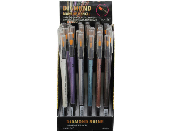 Case of 24 - Diamond Makeup Pencil in Assorted Shades in Countertop Display