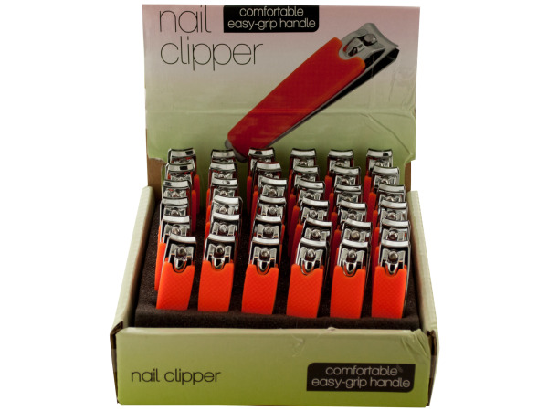 Case of 36 - Nail Clipper with Textured Handle Countertop Display