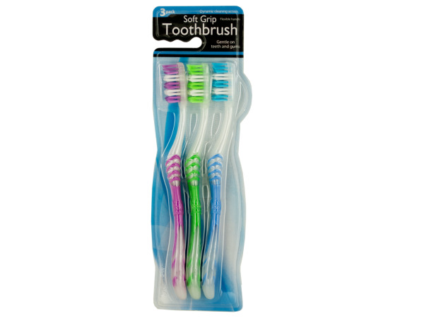 Case of 24 - Soft Grip Toothbrush Set