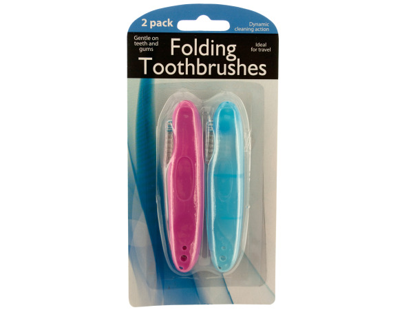 Case of 24 - Folding Travel Toothbrushes