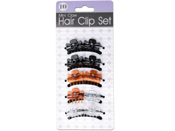 Case of 24 - Mini Claw Hair Clip Set