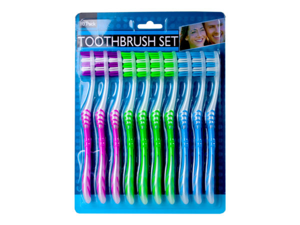 Case of 6 - 10 Pack Toothbrush Set