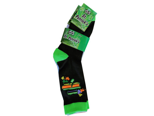 Case of 36 - St. Patrick's Clover Socks in Assorted Styles