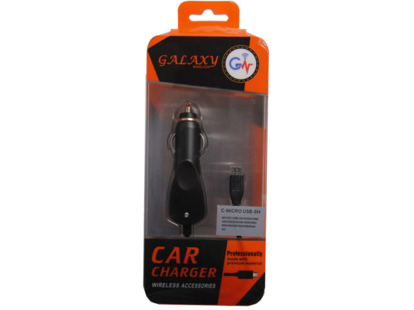 Case of 20 - galaxy wireless black micro usb car charger