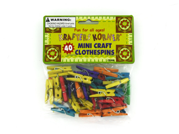 Case of 24 - Miniature Colored Craft Clothespins
