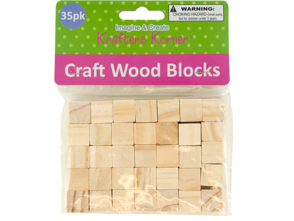 Case of 24 - Natural Wooden Craft Blocks