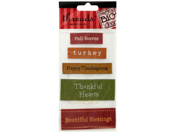 Case of 24 - Thanksgiving Woven Labels