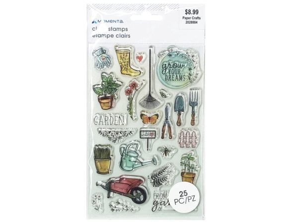 Case of 26 - Momenta 25 Piece Garden Theme Clear Stamps