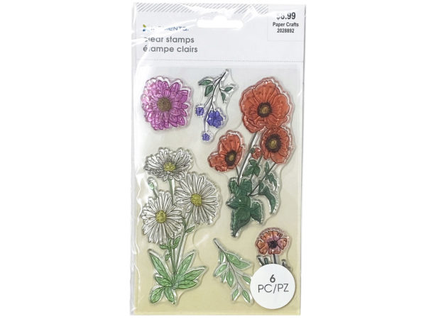 Case of 26 - Momenta 6 Piece Floral Theme Clear Stamps