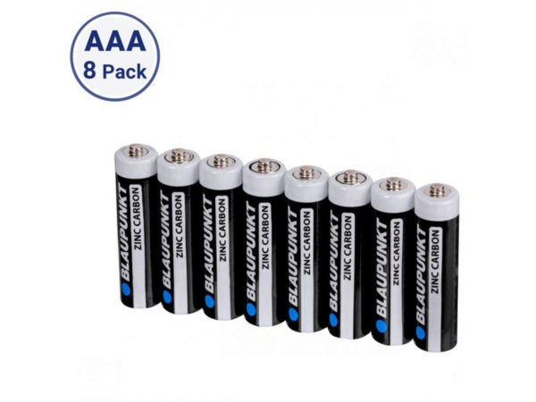 Case of 12 - Blaupunkt Zinc Carbon AAA 8 pack Batteries in Shrink Wrap