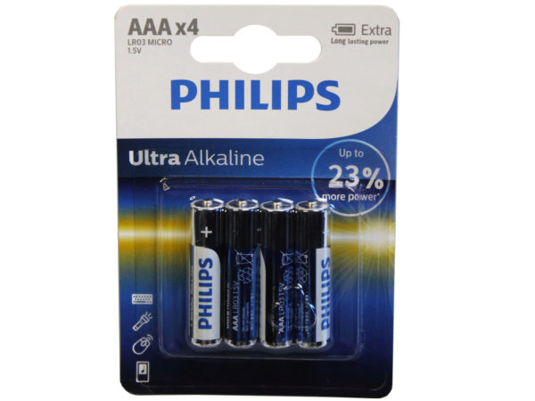 Case of 6 - Philips Ultra Alkaline 4 Pack AAA Battery
