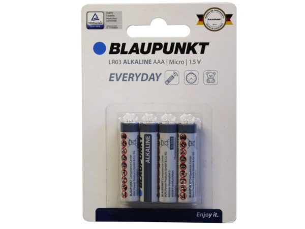 Case of 12 - Blaupunkt Everyday Alkaline 4 Pack AAA Battery