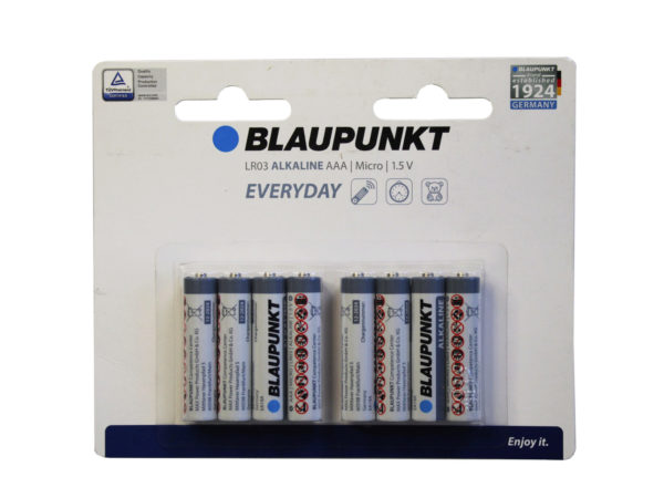 Case of 5 - Blaupunkt Everyday Alkaline 8 Pack AAA Battery