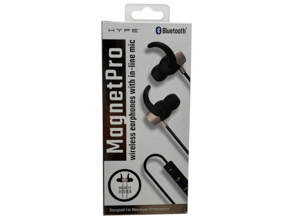 Case of 6 - HYPE Mod Pro Metallic Bluetooth Stereo Earbuds with Mic in Assorted Colors