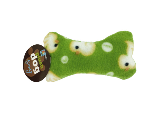 Case of 25 - Plush Dog Bone with Rubber Duckie Print