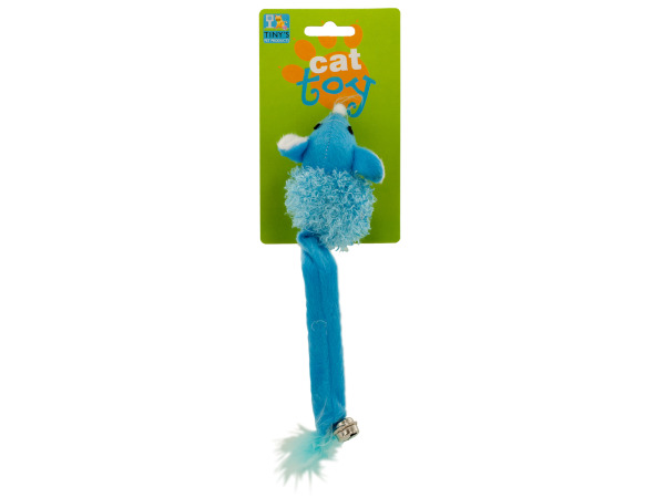 Case of 24 - Cat Toy Mouse with Bell and Feathers
