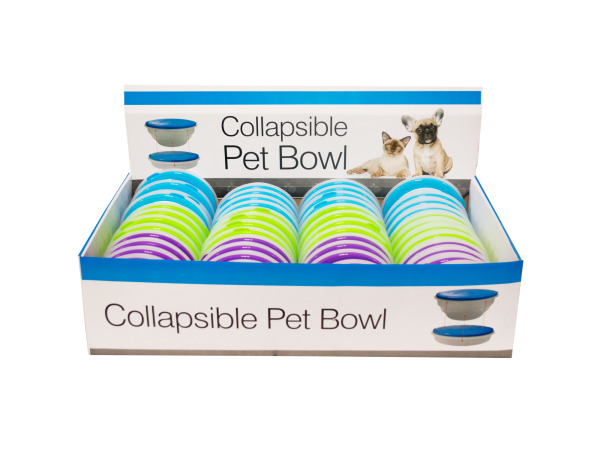 Case of 48 - Collapsible Pet Bowl Countertop Display