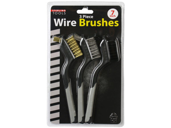 Case of 6 - 3 Pack Mini Wire Brush Set