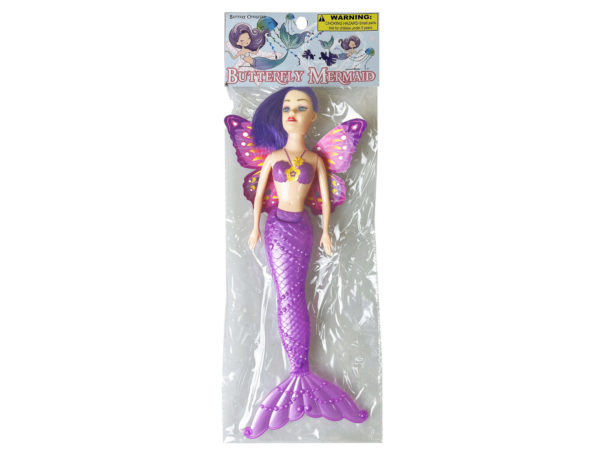 Case of 12 - Battery Operated Butterfly Mermaid Doll Assorted