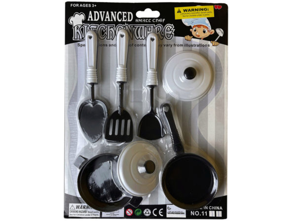 Case of 6 - Black & White Kitchenware Set