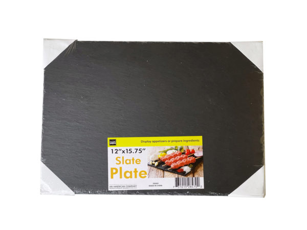 Case of 2 - 12" x 15.75" slate serving plate