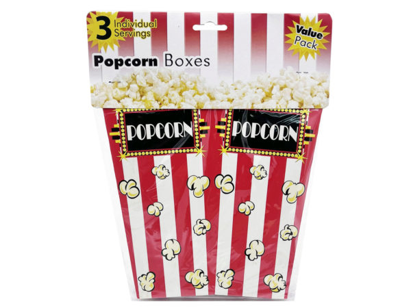 Case of 12 - 3 Piece Individual Serving Popcorn Boxes