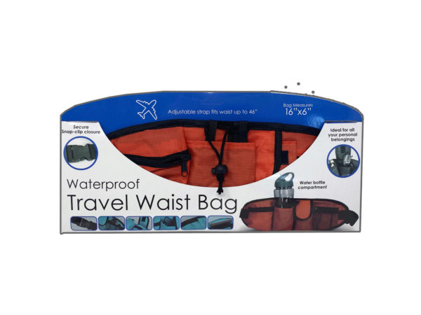 Case of 2 - Adjustable Multi-Pocket Travel Waist Pack